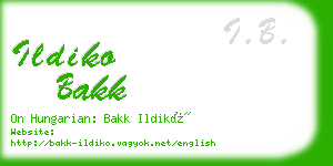 ildiko bakk business card